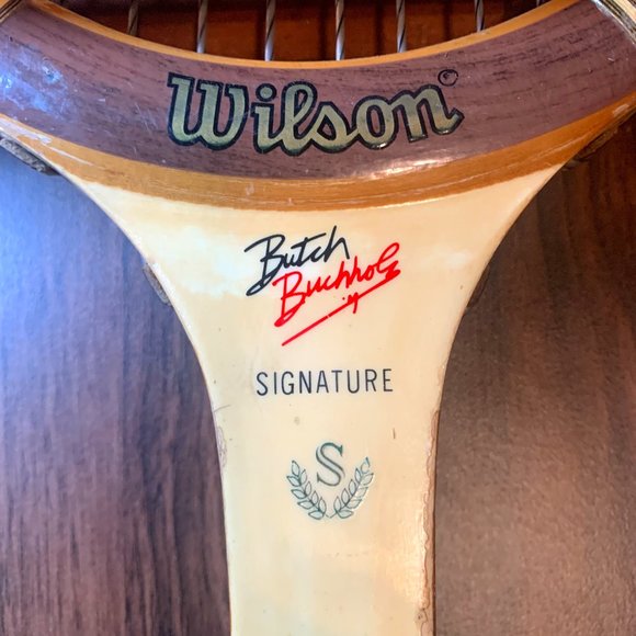 Wilson Vintage Butch Buchholz Signature Wood Tennis Racket With Frame. - Picture 2 of 12